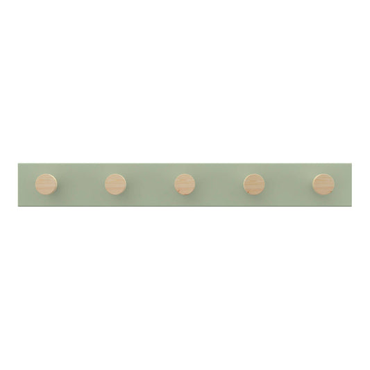 Mode Timber Hooks Hook Rack - 5 Hooks - 600mm - Green