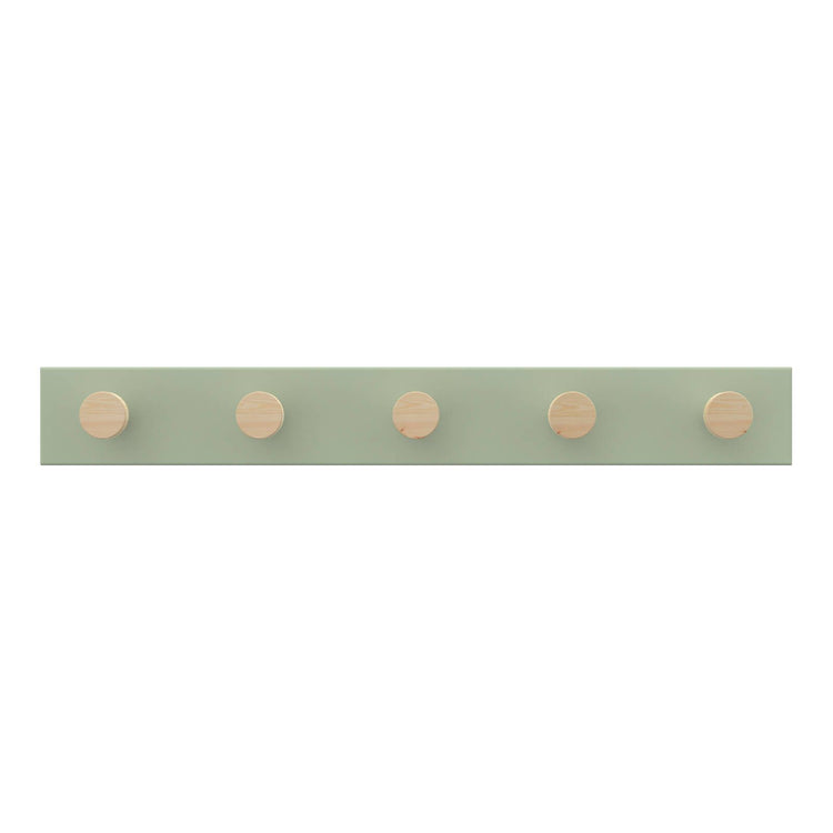 Mode Timber Hooks Hook Rack - 5 Hooks - 600mm - Green