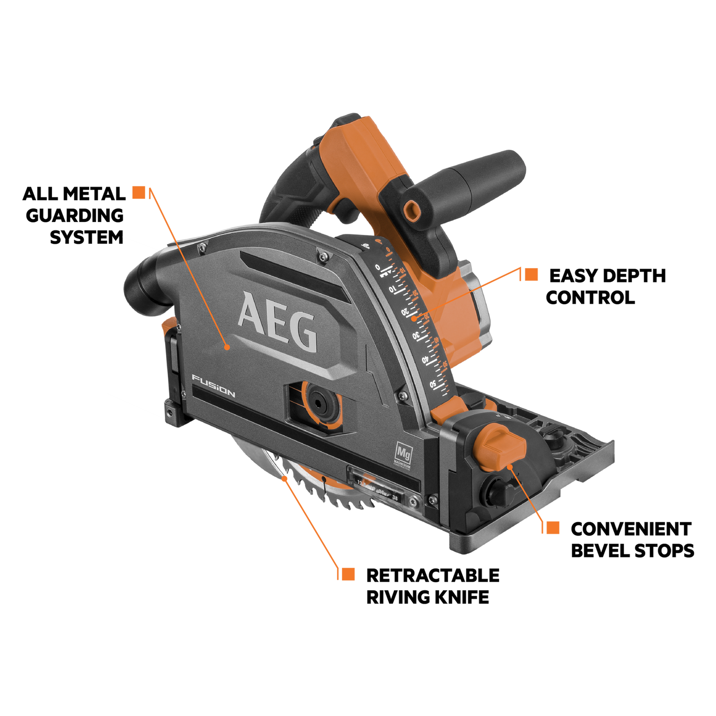 AEG Fusion Track Saw - 18V - 165mm - Skin Only