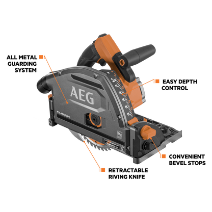 AEG Fusion Track Saw - 18V - 165mm - Skin Only
