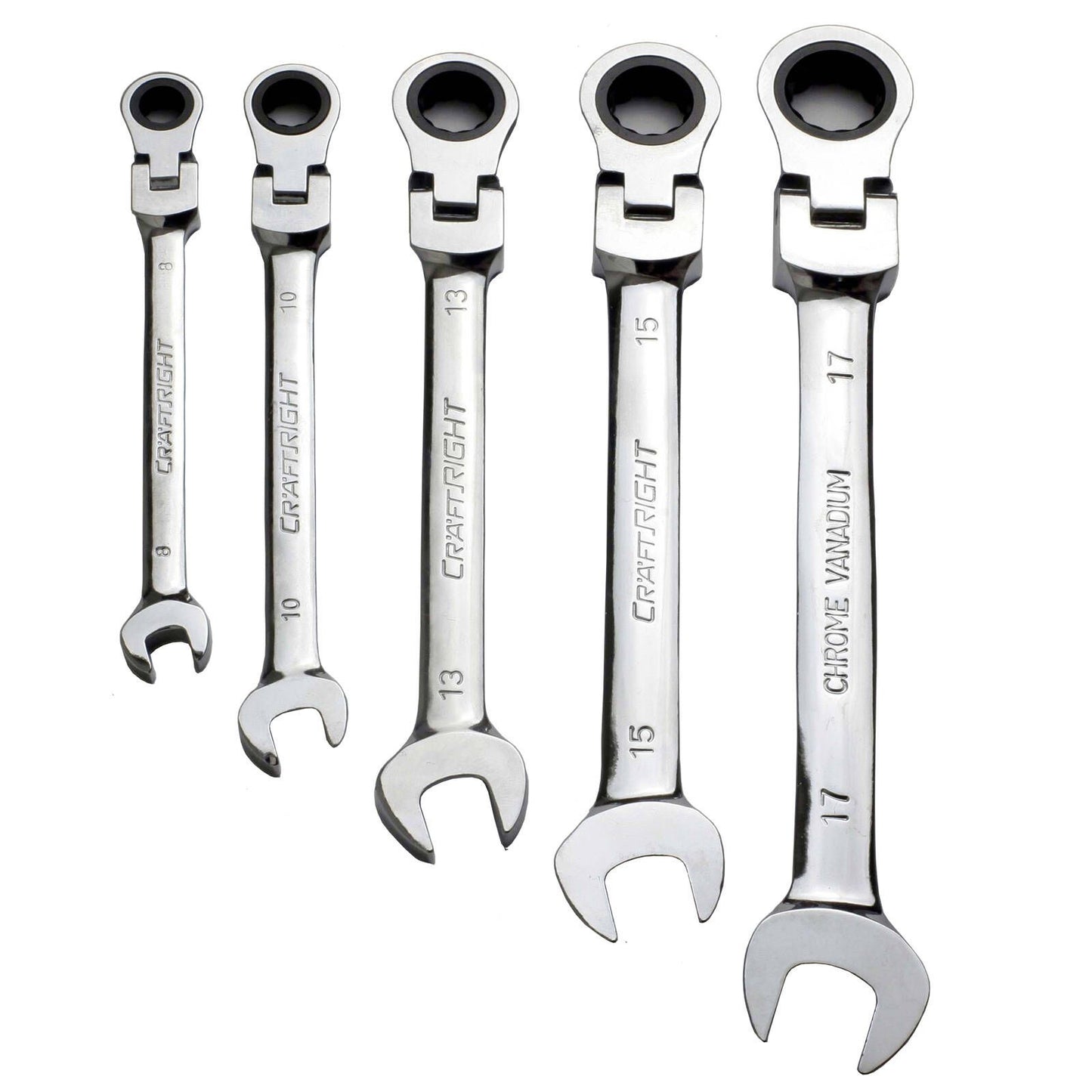 Craftright 5 Piece Flexible Ratchet Spanner Set
