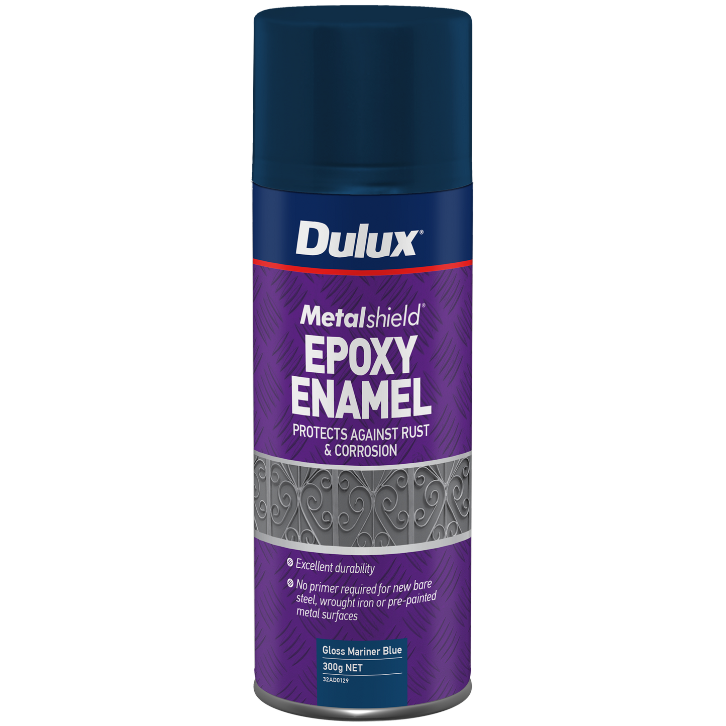 Dulux Metalshield Epoxy Enamel Gloss Spray Paint - 300g - Mariner Blue