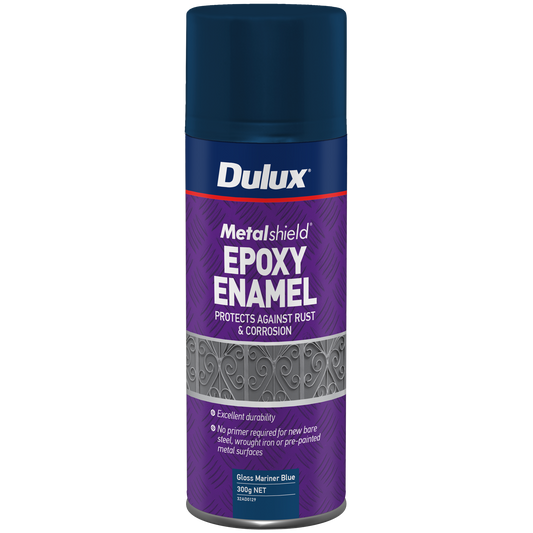 Dulux Metalshield Epoxy Enamel Gloss Spray Paint - 300g - Mariner Blue