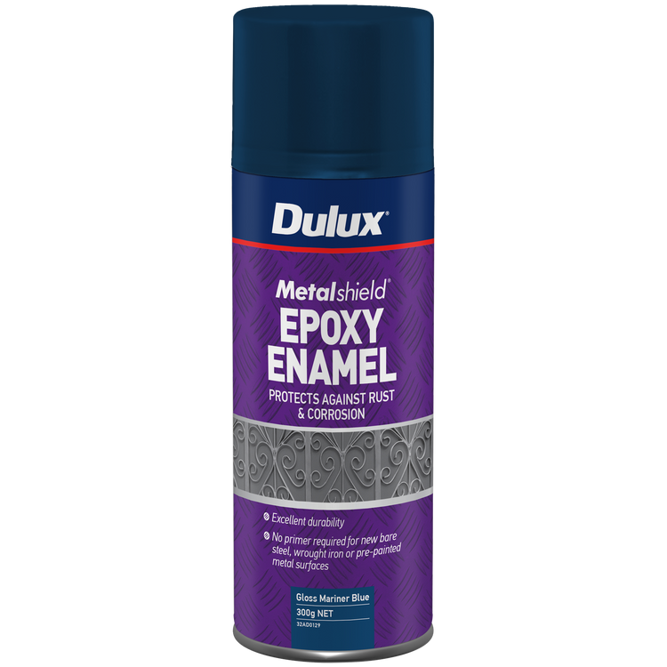 Dulux Metalshield Epoxy Enamel Gloss Spray Paint - 300g - Mariner Blue