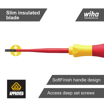 Wiha Flat Screwdriver - 3.0 x 100mm - Insulated