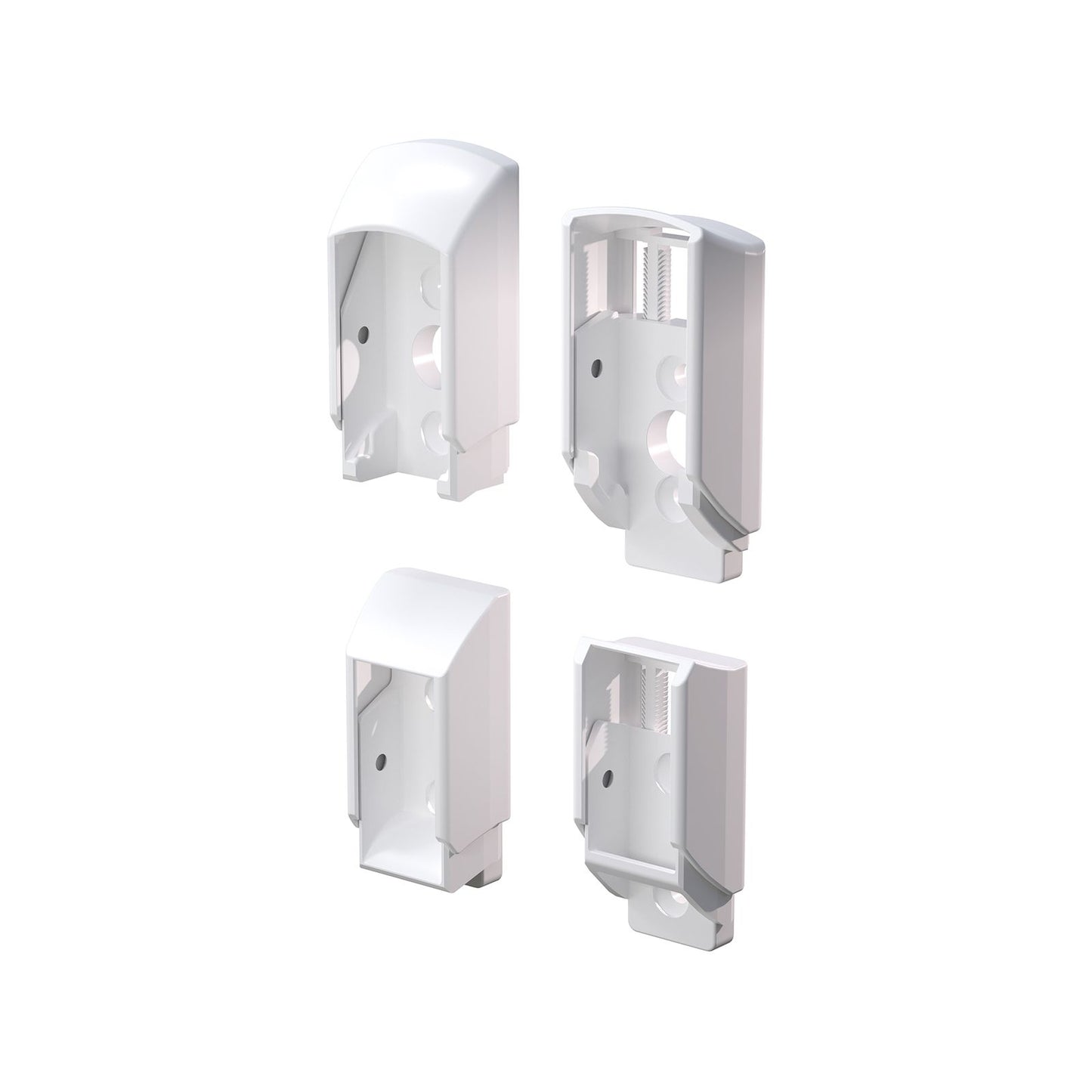 Peak White Aluminium Deck Balustrade Stair Bracket Kit - 54 x 83 x 32mm - 2 Pack