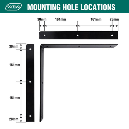 Carinya Black Angle Bracket - 380 x 380mm