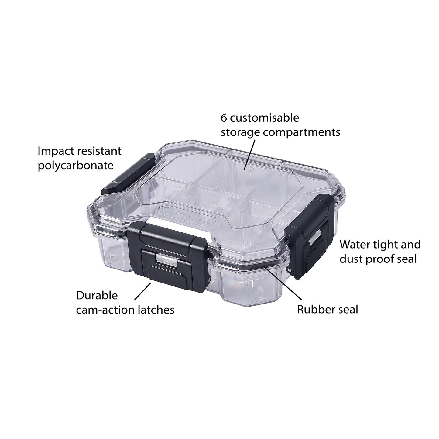 Tactix Waterproof Storage Box - 6 Compartment - Small