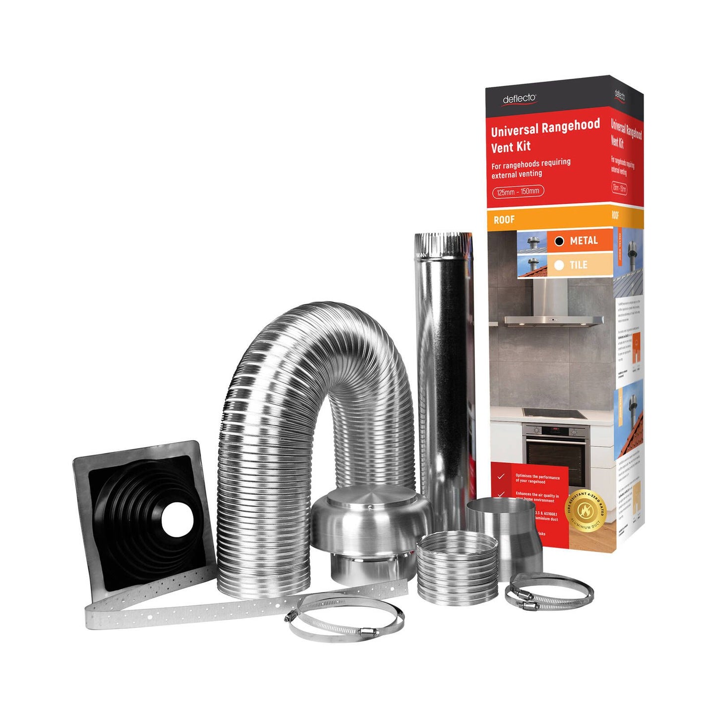 Deflecto Rangehood Venting Kit - 125-150mm
