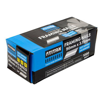 Titan Collated Framing Nails - 90 x 3.15mm - 1000 Pack