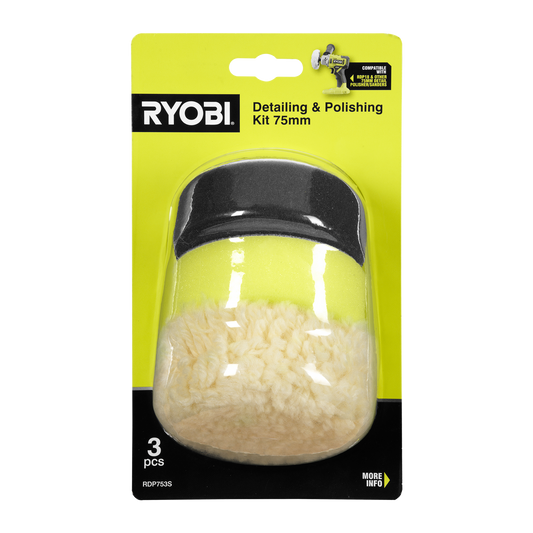 Ryobi Detailing Polishing Set - 3 Piece - 75mm