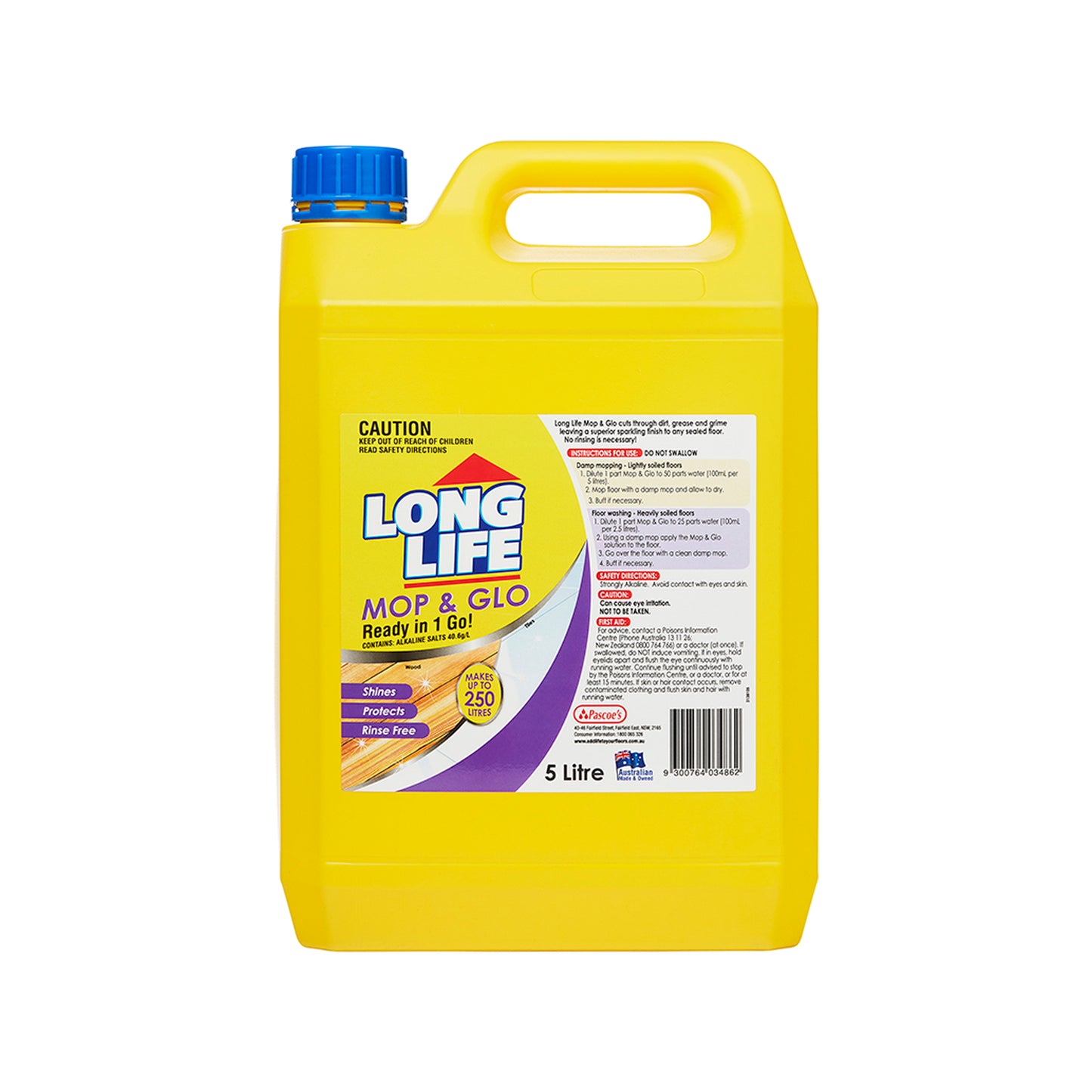 Long Life Mop and Glo Floor Cleaner - 5L
