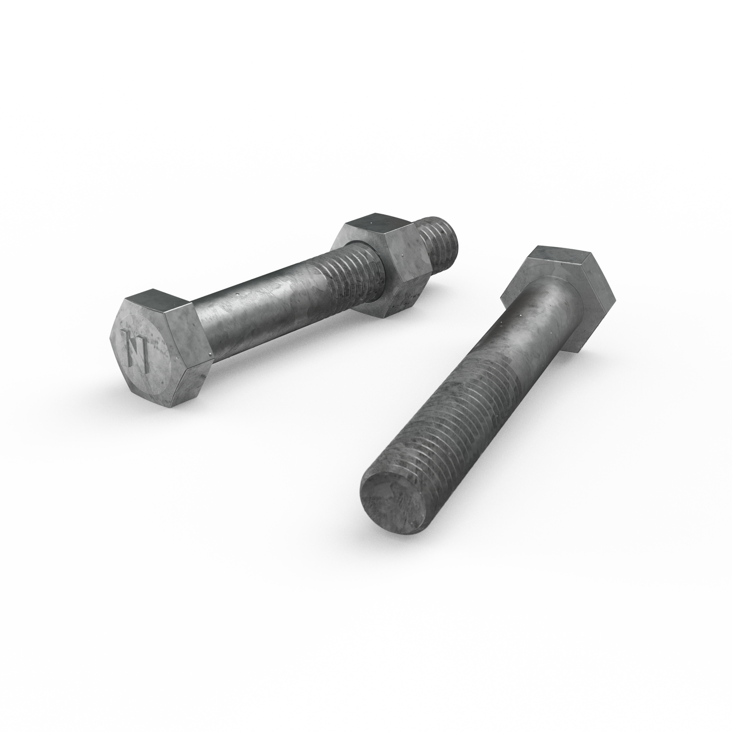 Zenith M12 x 75mm - Hot Dip Galvanised Hex Head Bolts & Nuts - 12 Pack