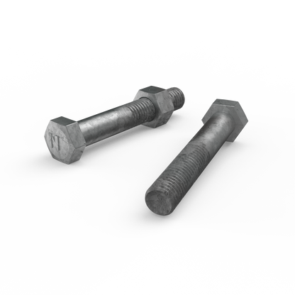 Zenith M12 x 75mm - Hot Dip Galvanised Hex Head Bolts & Nuts - 12 Pack