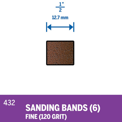 Dremel Sanding Band 120 Grit - 13mm - Brown - 6 Pack - Smooth Finishes