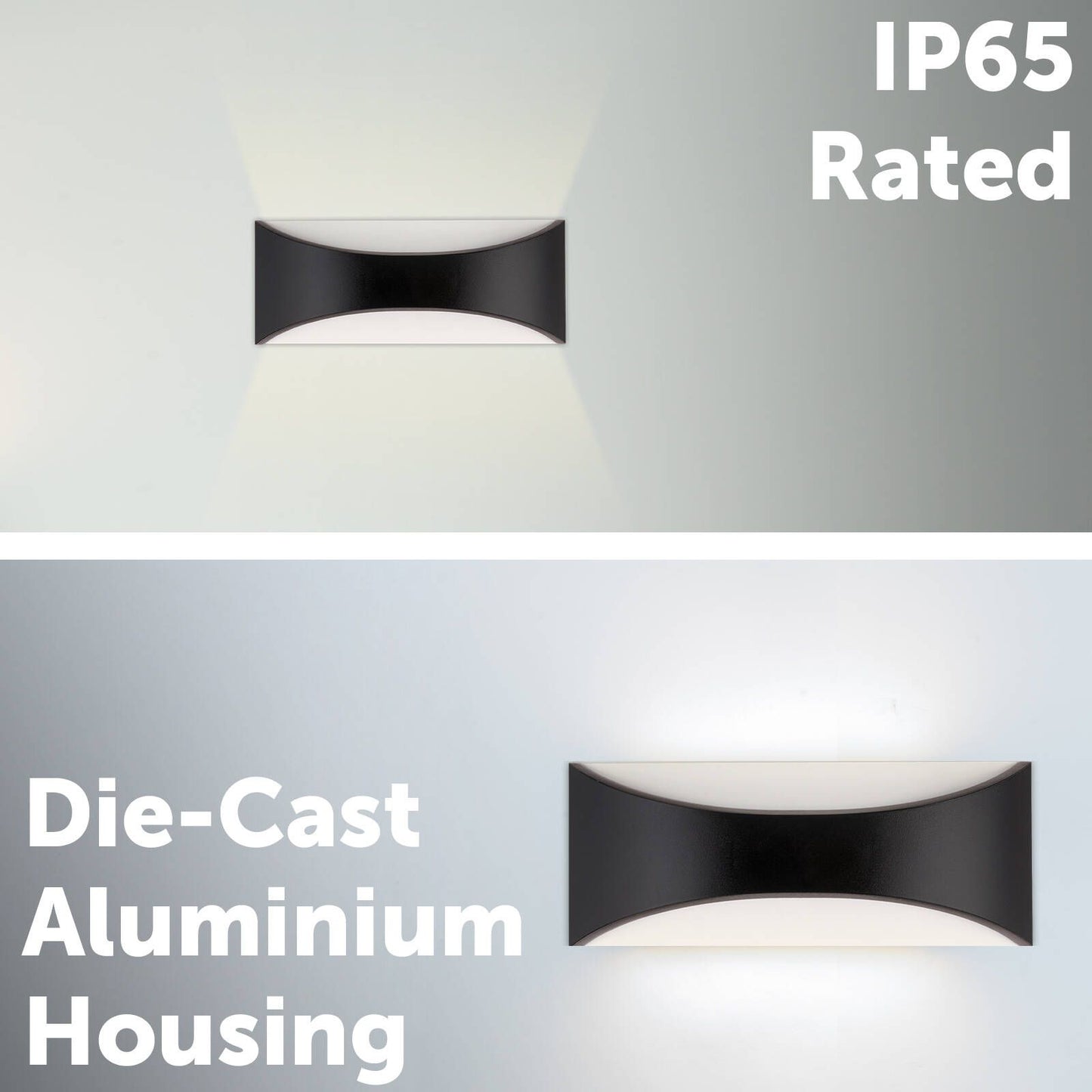 Arlec Black Marina CCT LED Exterior Wall Light - 8W - 250 Lumens