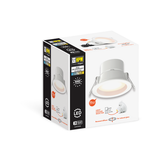 Hpm LED Downlight - 90mm White Colour Changing Dimmable - 7W Energy Saving