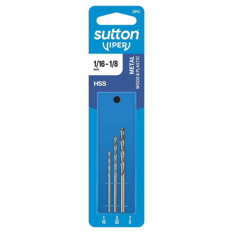Sutton Tools 1 6 1 8 Viper Imperial Drill Bit Refill Set 3 Piece
