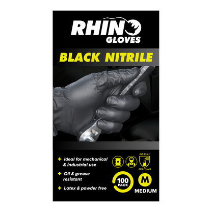 Rhino Gloves Medium Nitrile Disposable Gloves - 100 Pack