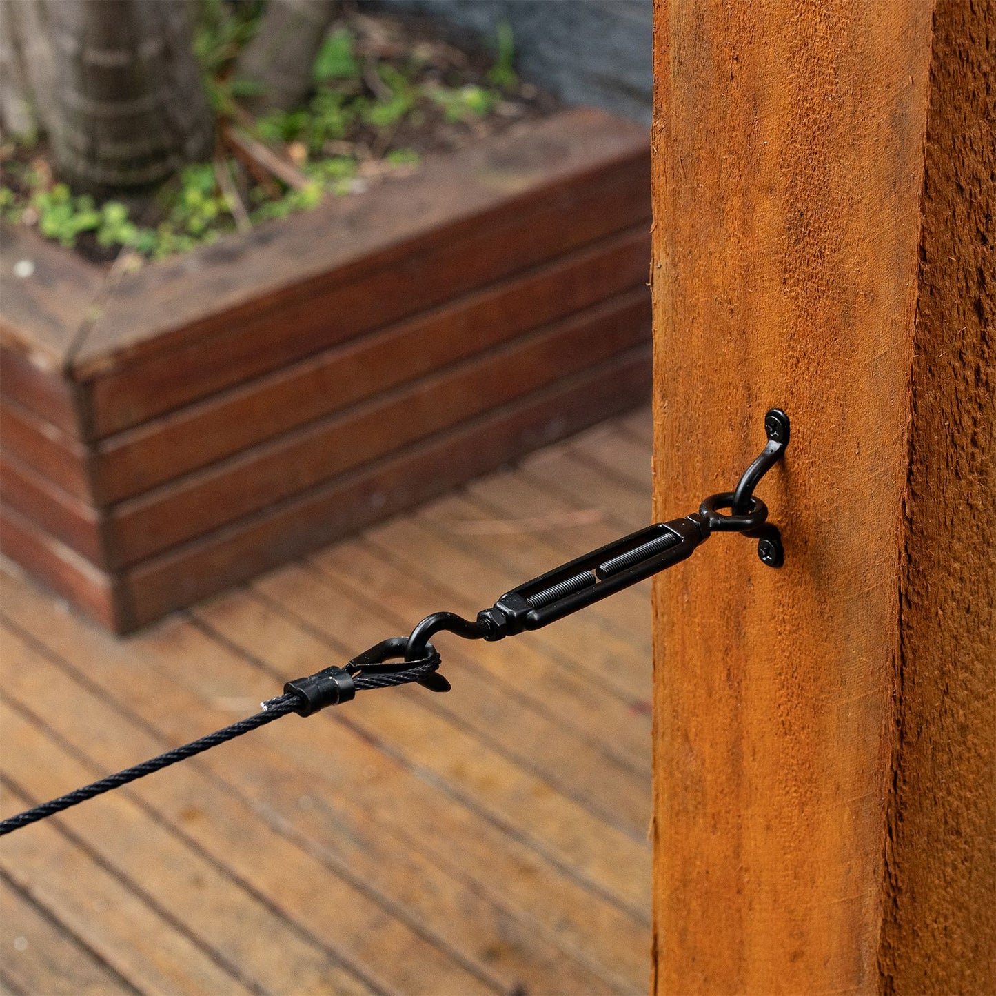 Taskmaster Hook Eye Turnbuckle Balustrade Kit - 5mm - Black - 74 x 210 x 15mm
