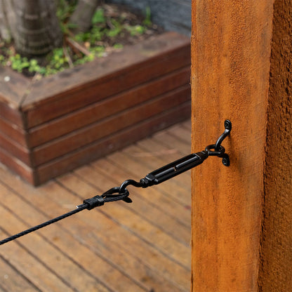Taskmaster Hook Eye Turnbuckle Balustrade Kit - 5mm - Black - 74 x 210 x 15mm