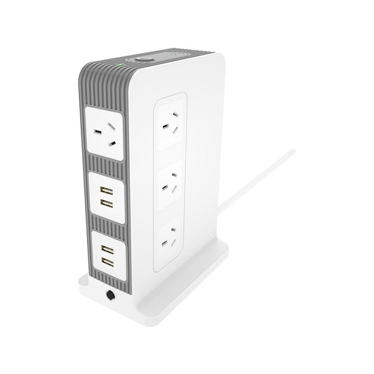 Cordtech Surge Protected Desktop Tower - 10 Outlet