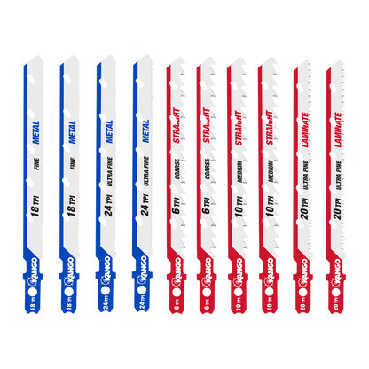 Kango All Purpose Jigsaw Blade Set - 10 Piece - 102 x 13 x 124mm