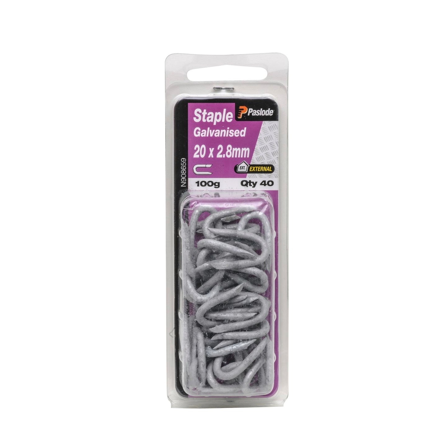 Paslode Galvanised Staple Nails - 20 x 2.8mm - 100g