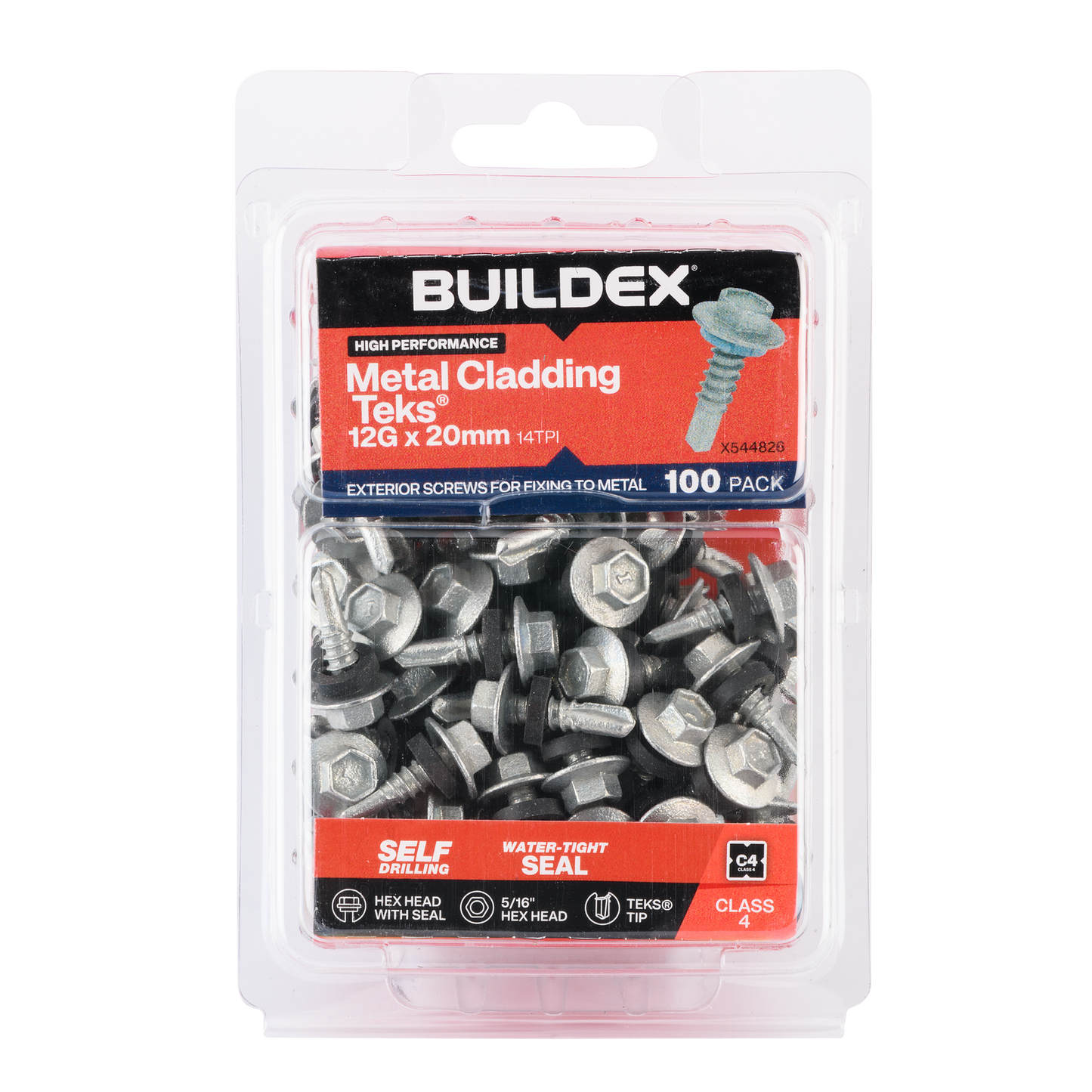 Buildex Cladding Fencing Teks Screws - 12g x 20mm - 100 Pack