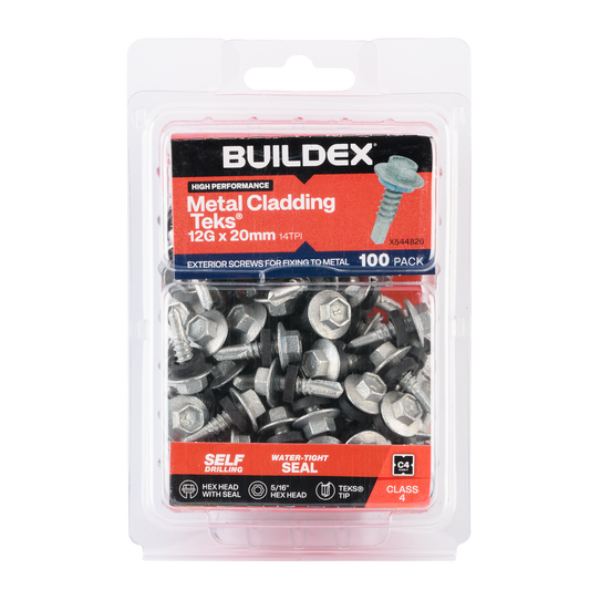 Buildex Cladding Fencing Teks Screws - 12g x 20mm - 100 Pack