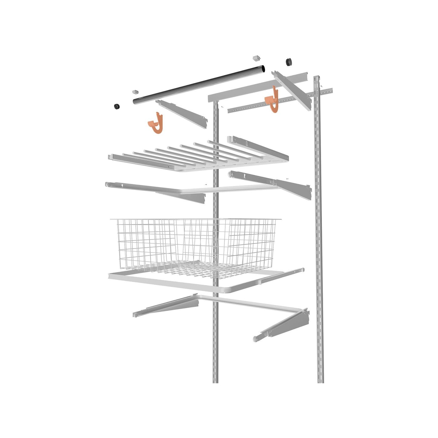Flexi Storage Black Hanging Rod Bracket - 80 x 100mm - 2 Pack