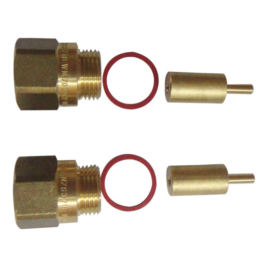 Kinetic 25mm Wall Tap Spindle Extender - Lead Free Brass - 2 Pack
