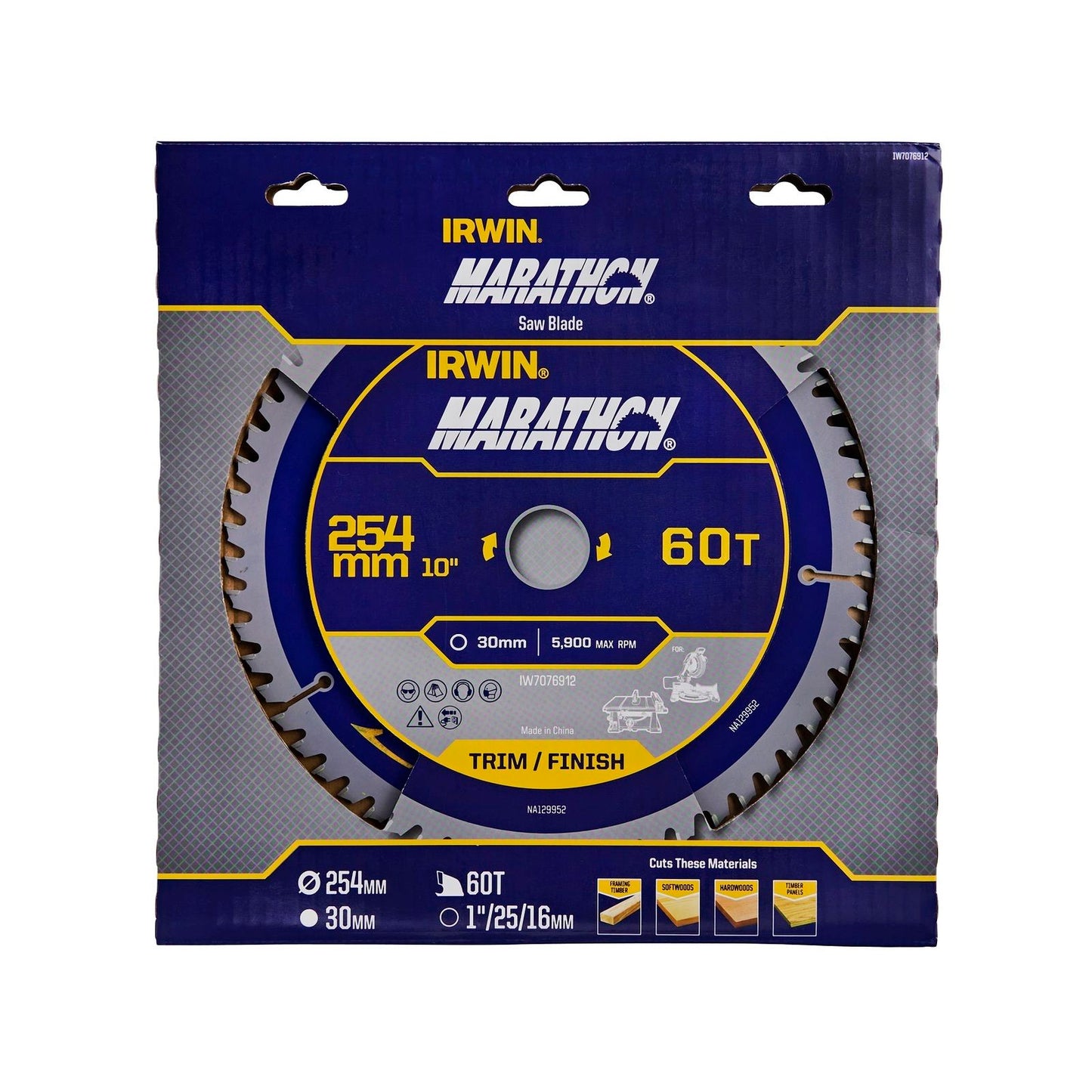 Irwin Marathon Circular Saw Blade - 254mm - 60T