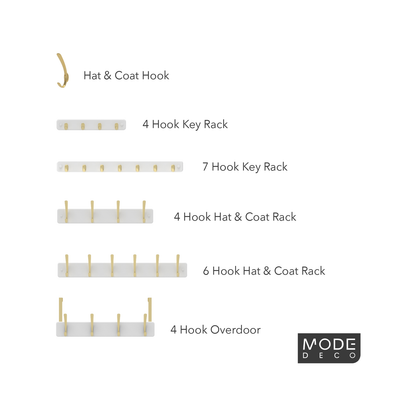 Mode Key Rack - 7 Hooks - 245 x 40 x 32mm