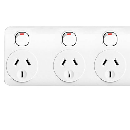 Arlec White Powerboard - 6 Outlet - 1.8m