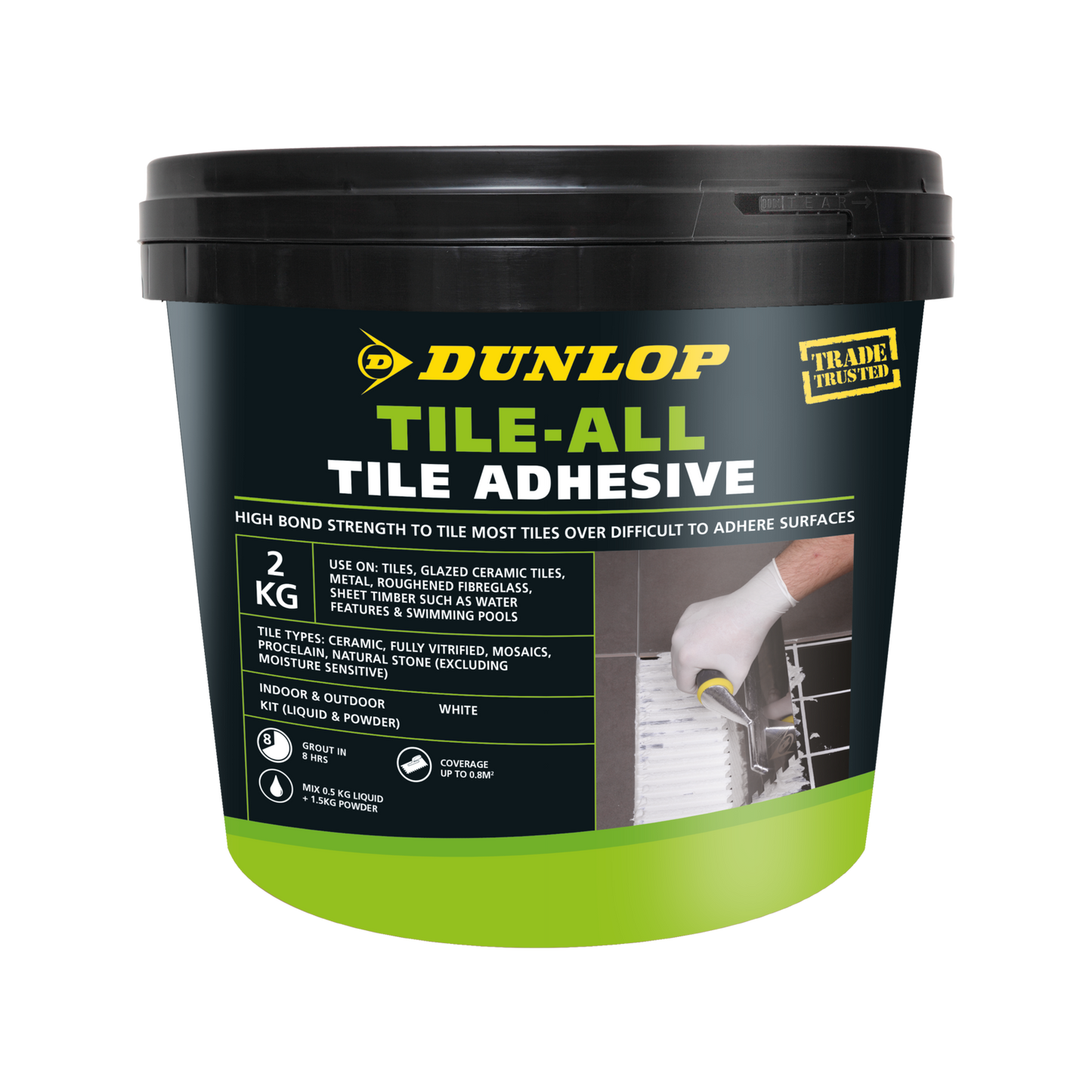 Dunlop Tile-All Adhesive - 2kg - White