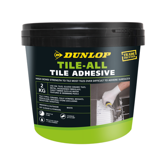 Dunlop Tile-All Adhesive - 2kg - White