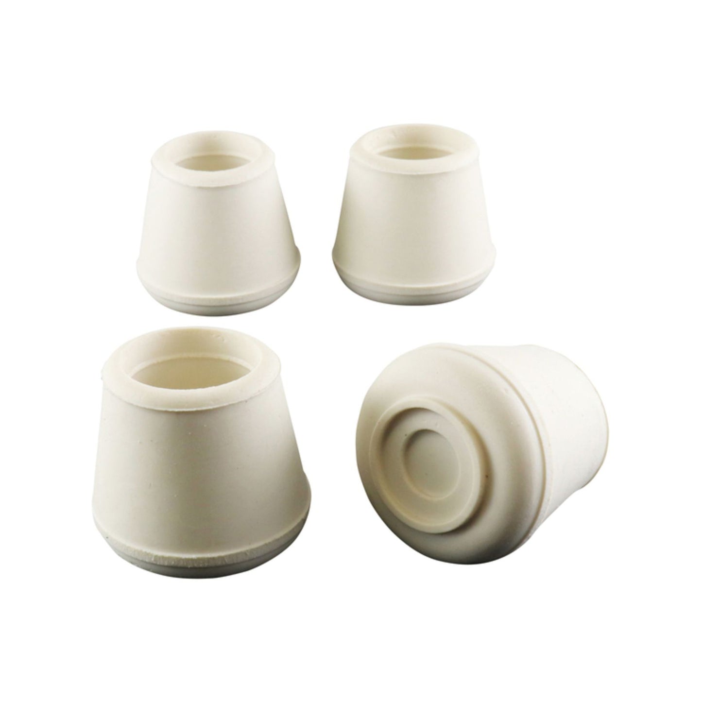 Surface Gard White Round Rubber Chair Tips - 19mm - 4 Pack
