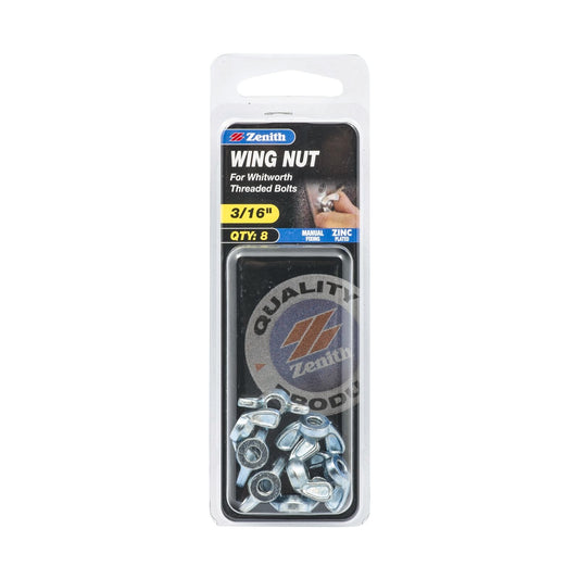 Zenith Wing Nuts For Whitworth Threaded Bolts - 3/16" - 8 Pack