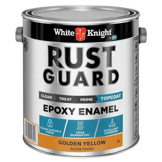 White Knight Rust Guard Golden Yellow Gloss Epoxy Enamel Paint - 4L