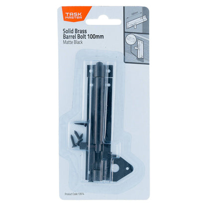 Taskmaster Barrel Bolt - 100mm - Black Matte