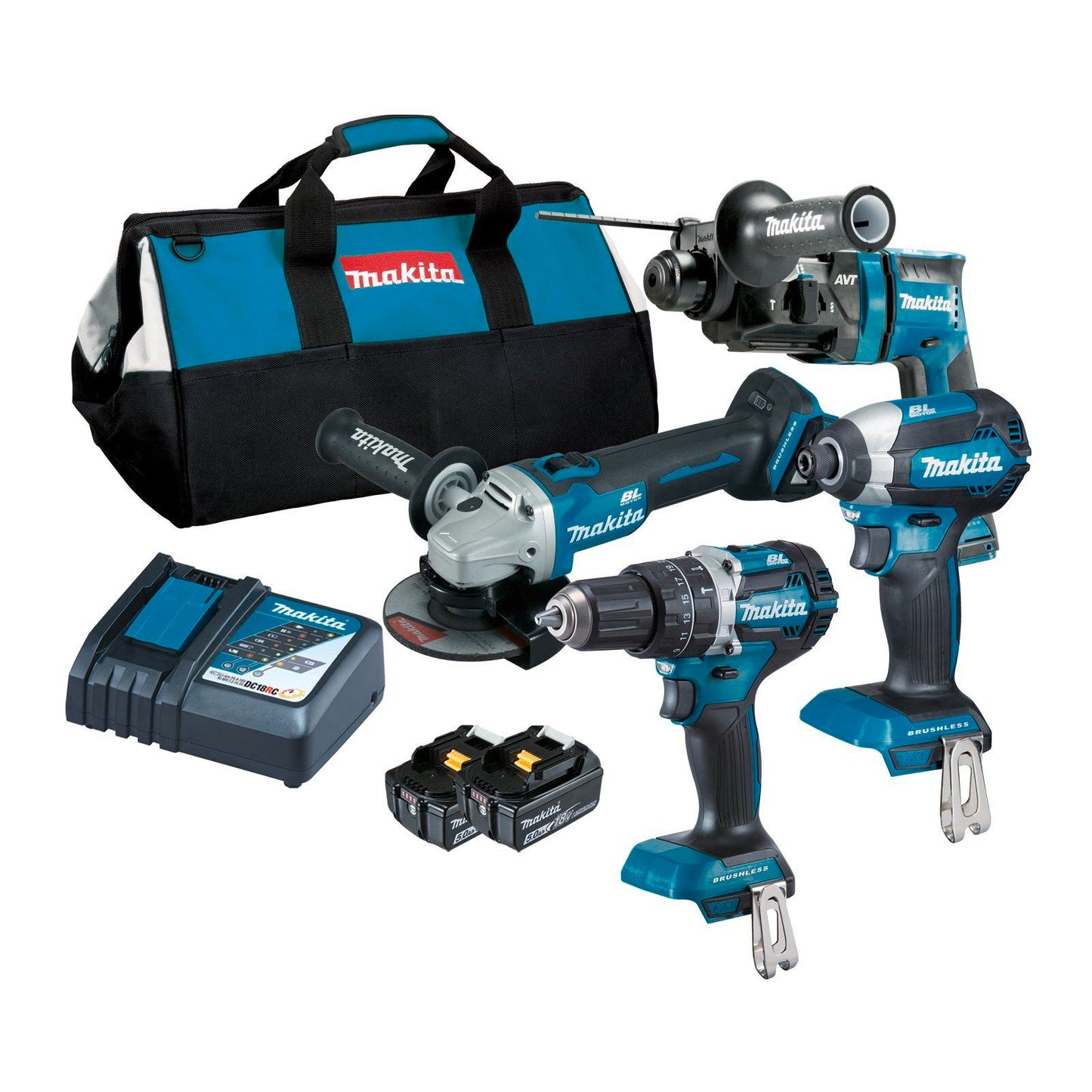 Makita Brushless Combo Kit - 4 Piece - 18V - DLX4134T
