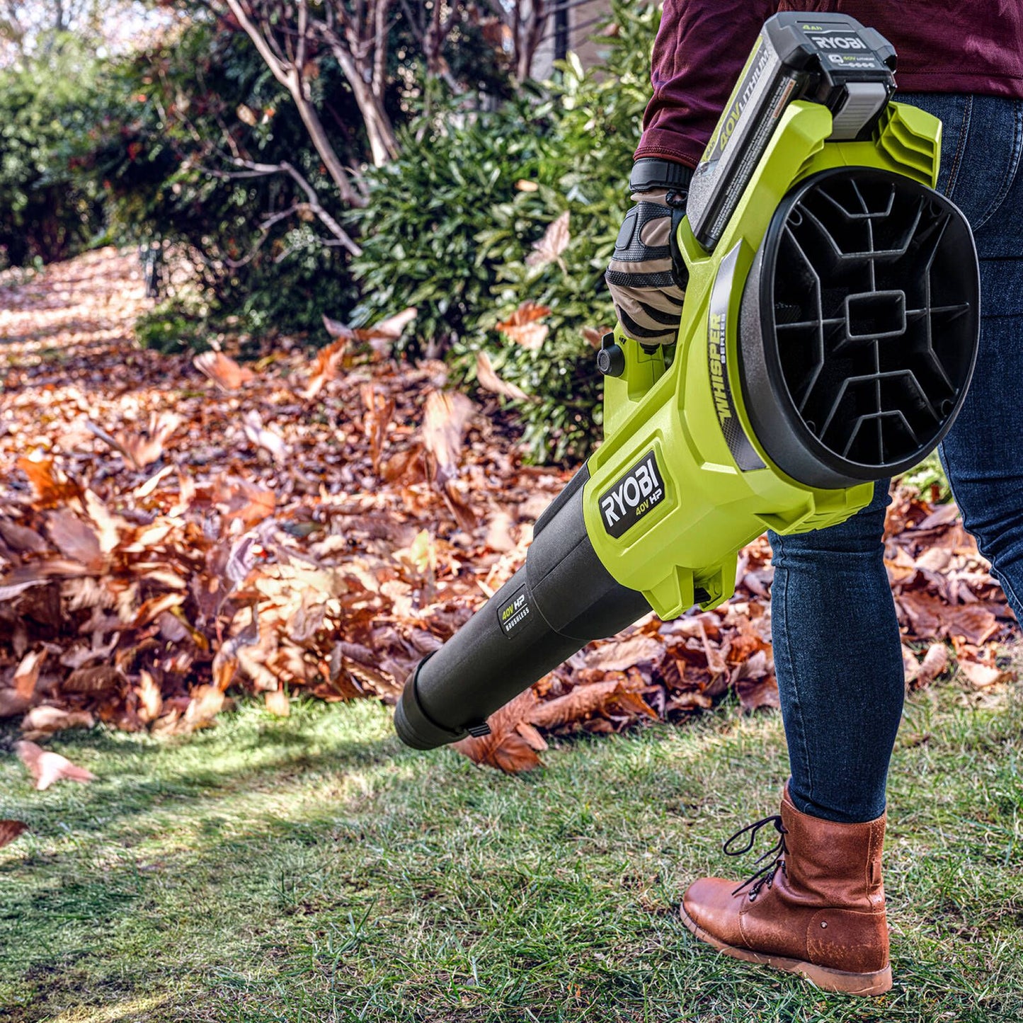 Ryobi HP Brushless Jet Blower Kit - 36V - 600CFM - 4.0Ah - R36XBLW54