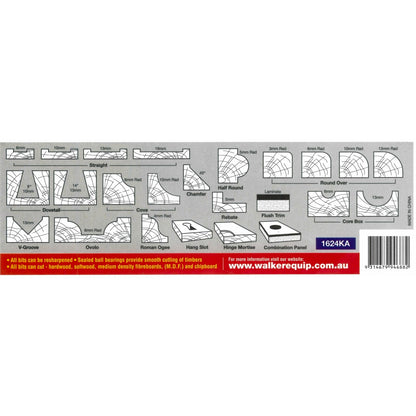 Ultra Router Bit Set - 6.4mm - 24 Piece