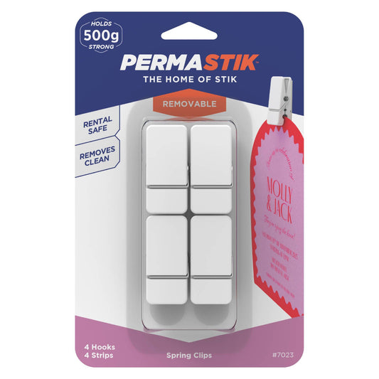 Permastik Spring Clips Holds 500g 4 Pack