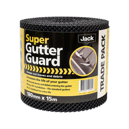 Jack Plastic Super Gutter Guard - 180 x 15m - Black