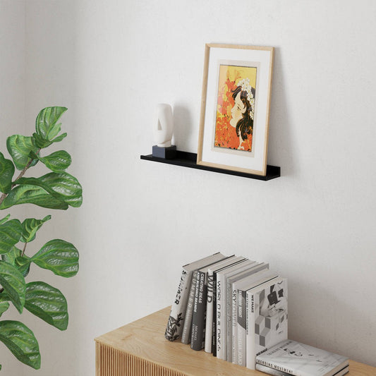 Flexi Storage Floating Photo Shelf - 600mm - Black Matte - Wood