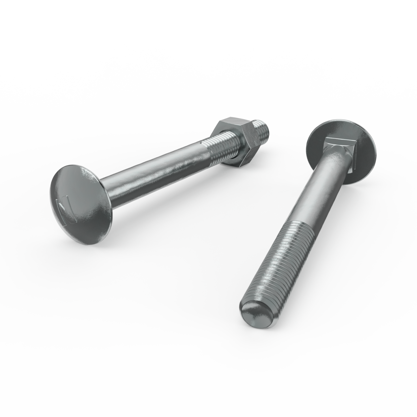 Zenith M10 x 100mm Zinc Plated Cup Head Bolts Nuts - 25 Pack