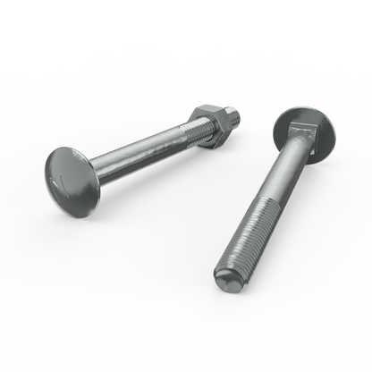 Zenith M10 x 100mm Zinc Plated Cup Head Bolts Nuts - 25 Pack