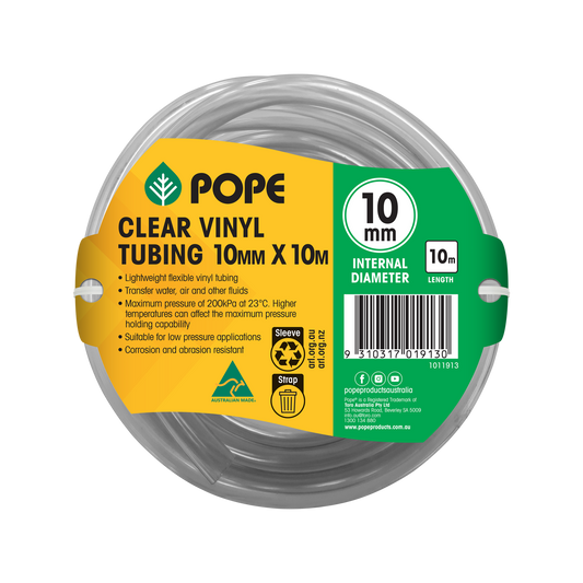 Pope Clear Vinyl Tubing - 10mm x 10m